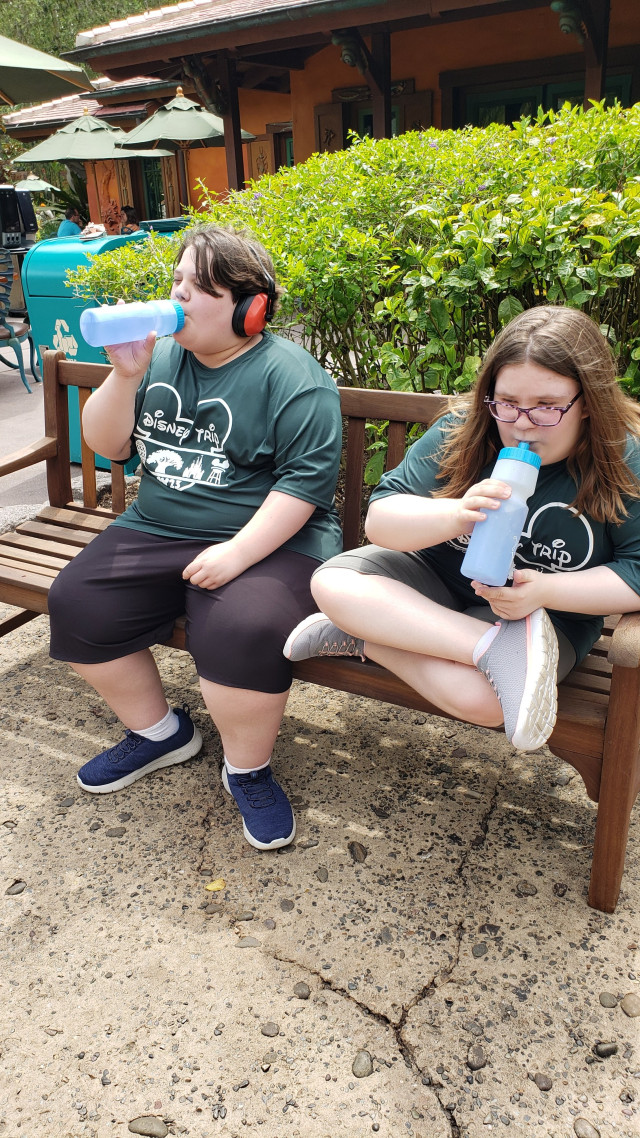 Sydney and Brother drinking v2