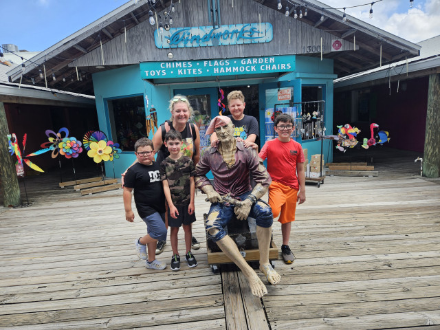 Archer Boys with mom at souvenir store