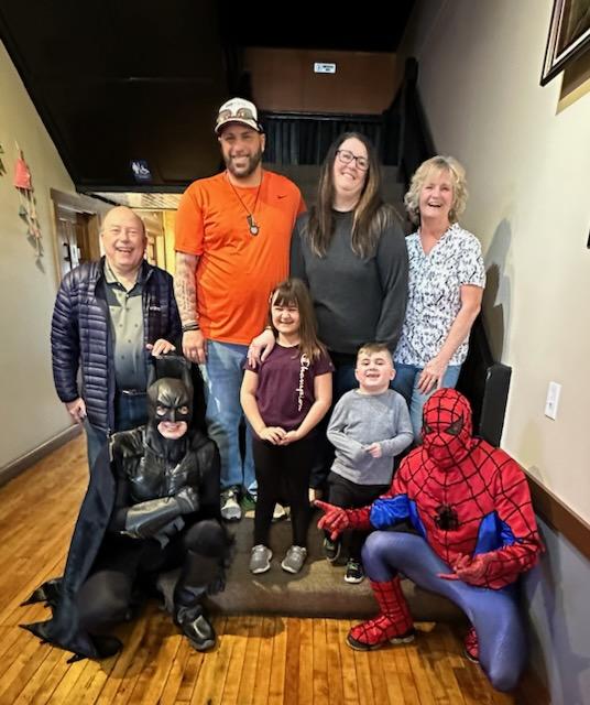 FAmily with Batman and Spiderman