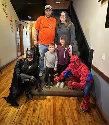 Mom and Dad with Spiderman and Vinny