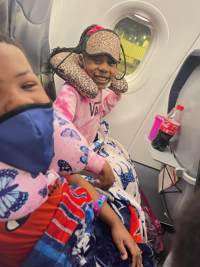 Jourdyn and Bro on Plane