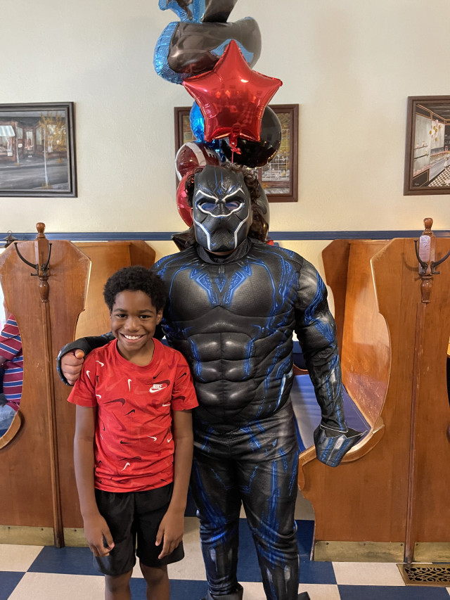 Kyree with Black Panther Standing