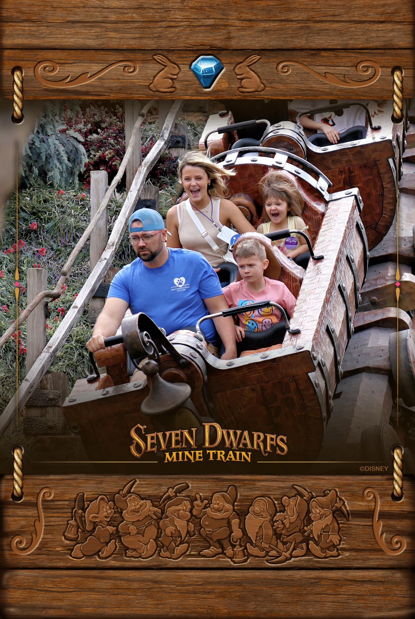 Kori and Family on Mine Rollercoaster