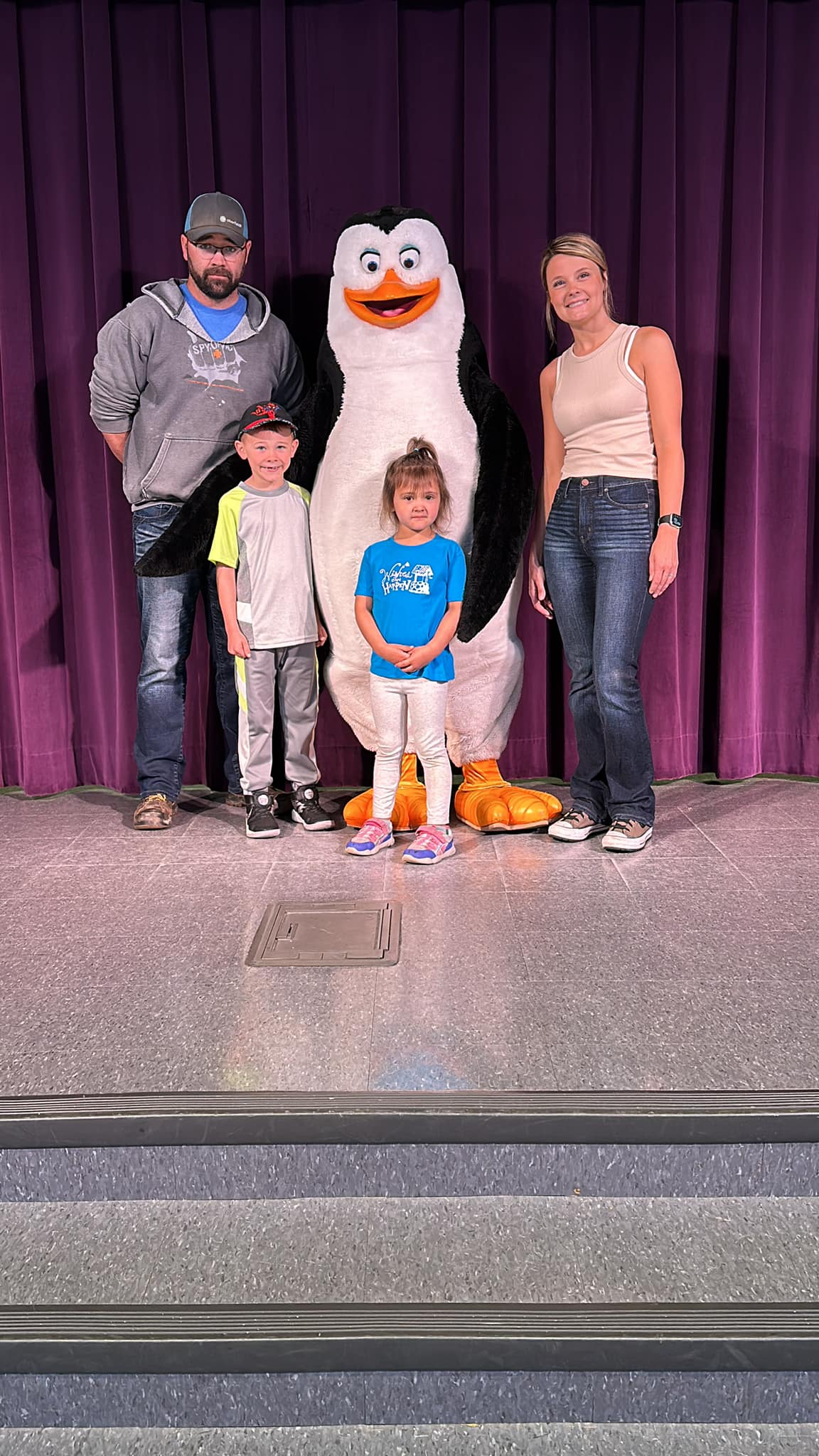 Kori and Family with Stuffed Penguin Character