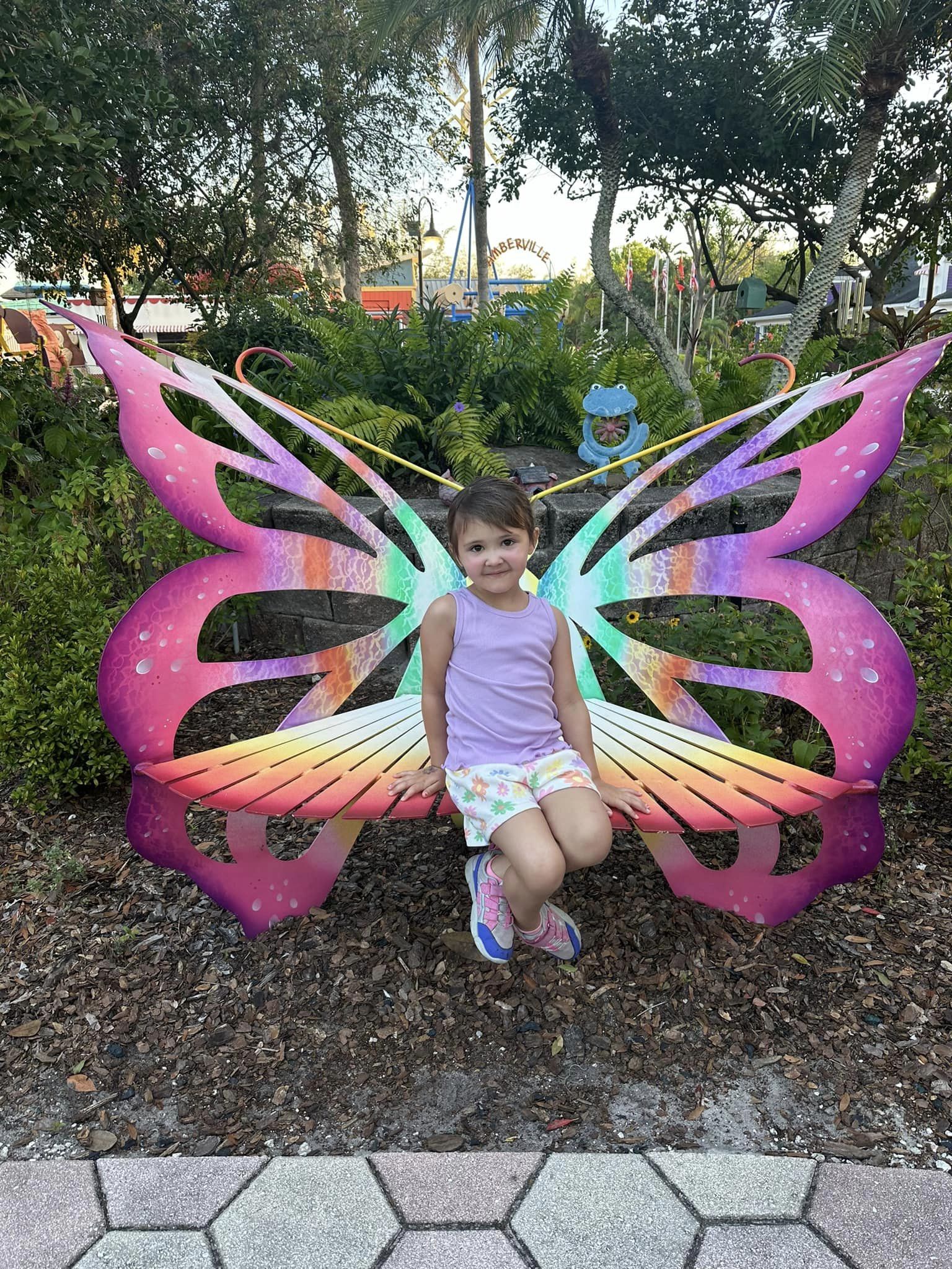 Kori on Butterfly Bench at GKTW