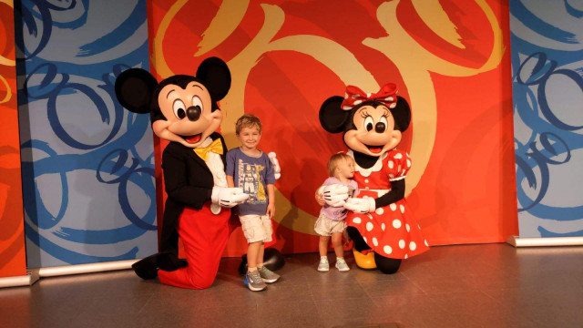 Myles and Maeve with Mickey and Minnie