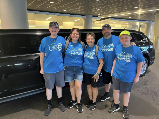 Family in front of limo great