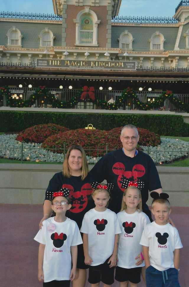 Family with Disney Shirts