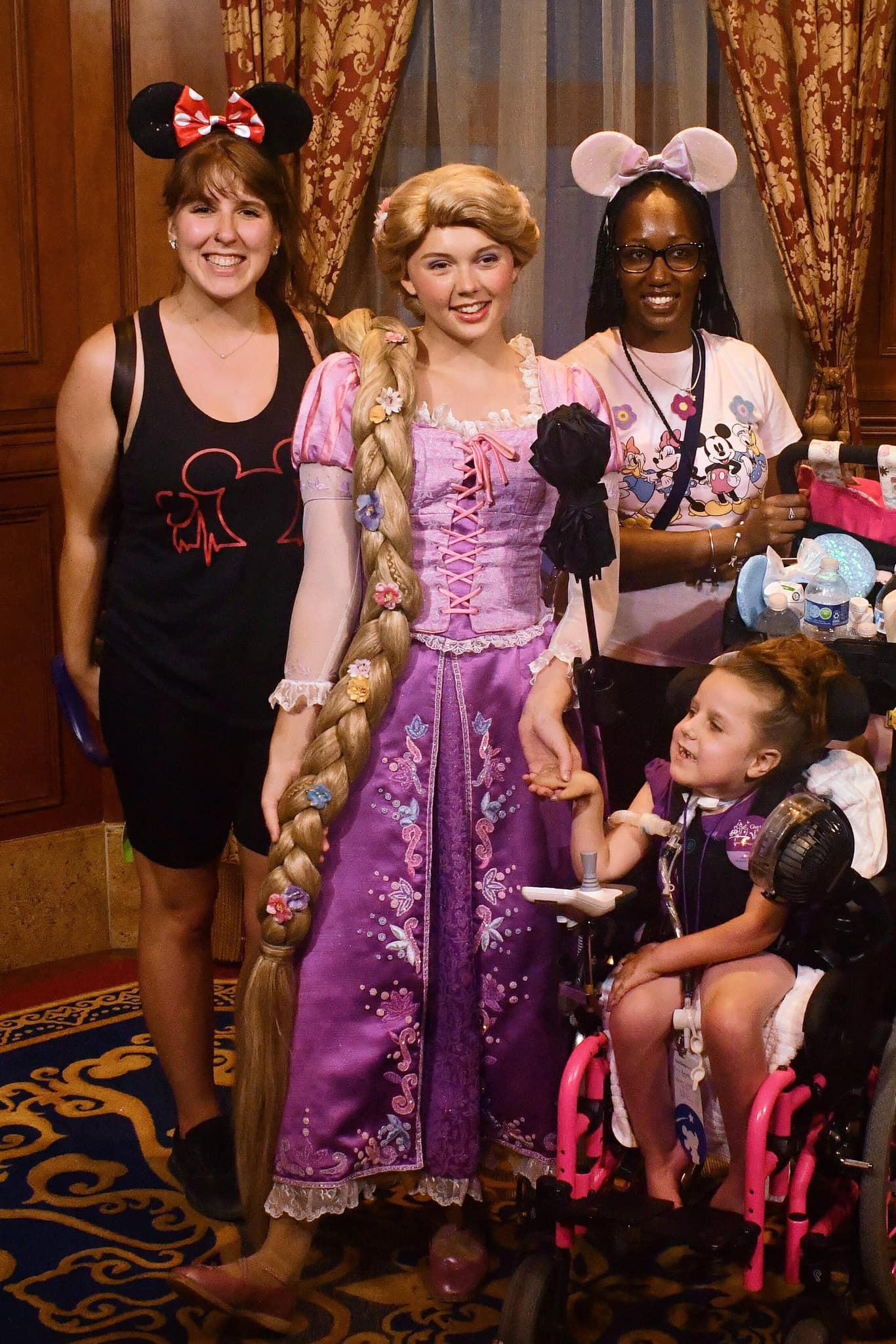 Evie Holding Hands with Rapunzel