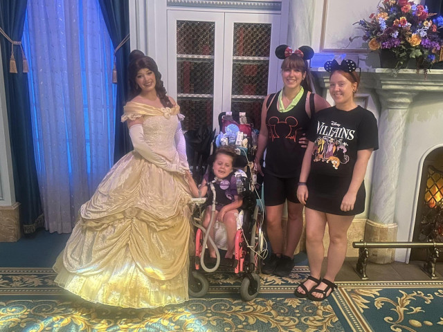 Evie Mom and Grandma with Belle at Disney