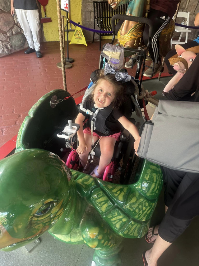 Evie on Carousel at GKTW