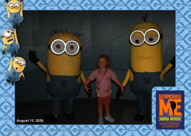 Everleigh with Despicable Me Characters