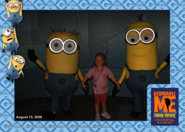 Everleigh with Despicable Me Characters