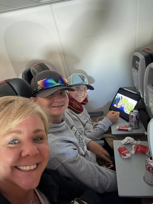 Jack Mom and Bryson on Plane