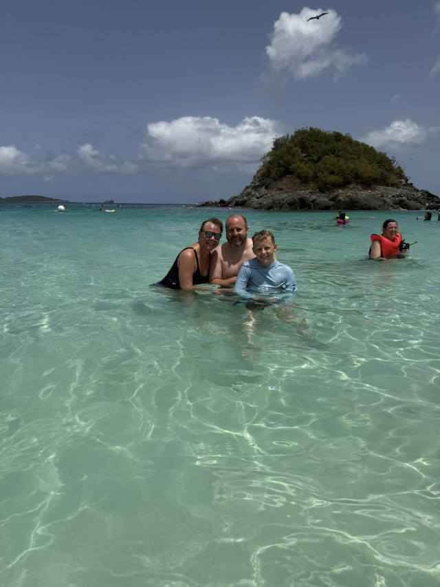 Mom dad and Jack in Water