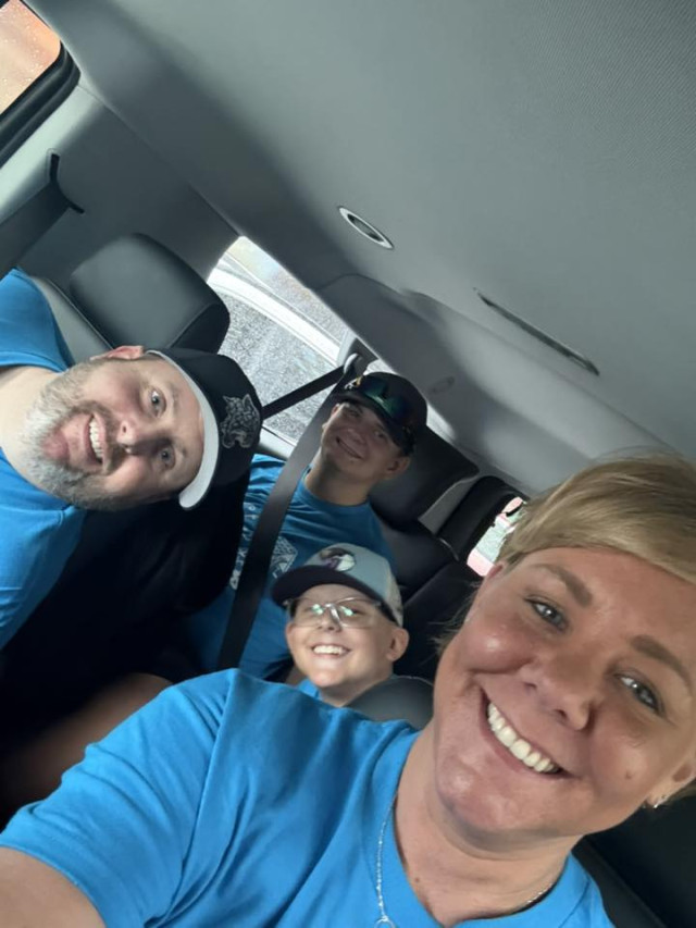 Whole group on way to airport