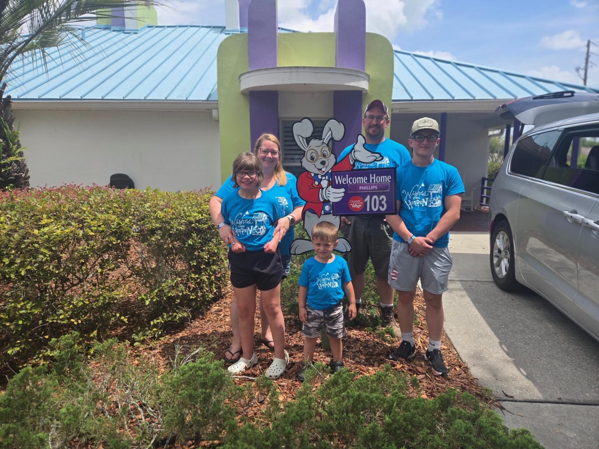 Mallory and Family in Front of Villa