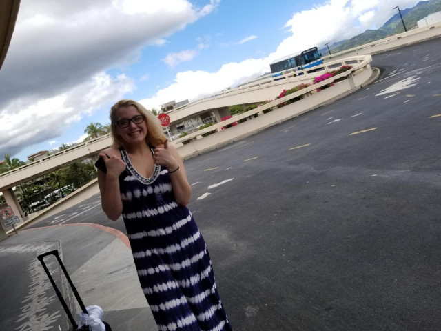 Samantha at Hawaii Airport Arriving